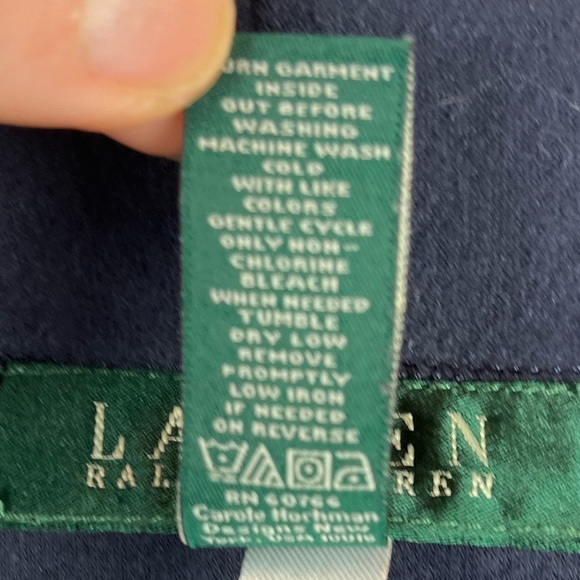 Vintage Lauren Ralph Lauren Blue Nightie Sz Medium with Pockets Monogrammed - Picture 5 of 14